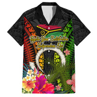 Vanuatu Independence Day Family Matching Off Shoulder Short Dress and Hawaiian Shirt Tugeta Yumi Selebretem Indipendens Dei