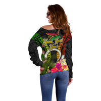 Vanuatu Independence Day Off Shoulder Sweater Tugeta Yumi Selebretem Indipendens Dei LT03 - Polynesian Pride