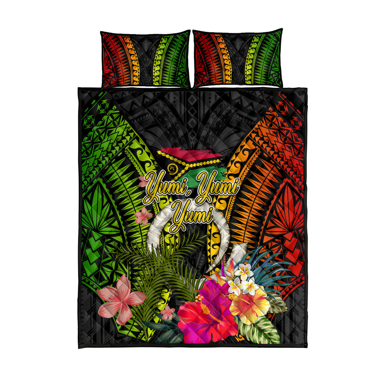 Vanuatu Independence Day Quilt Bed Set Tugeta Yumi Selebretem Indipendens Dei