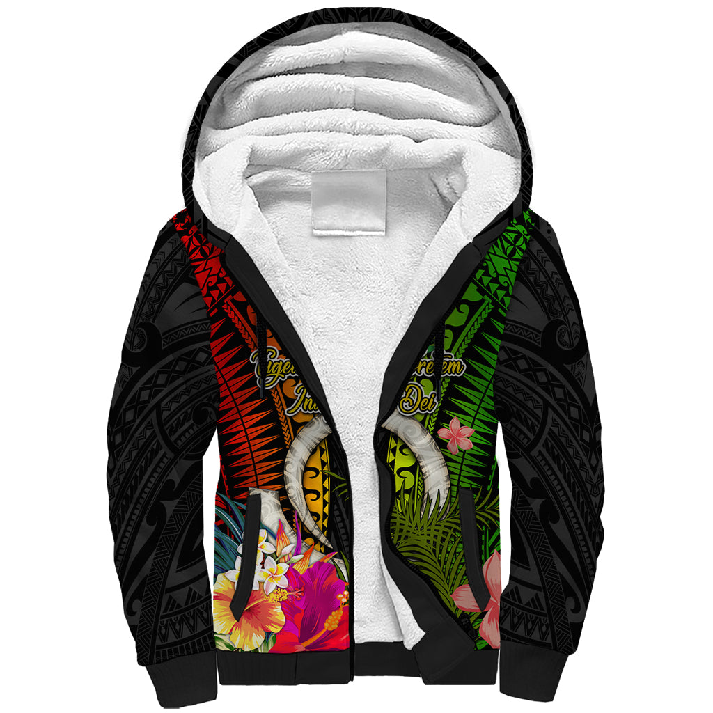 Vanuatu Independence Day Sherpa Hoodie Tugeta Yumi Selebretem Indipendens Dei