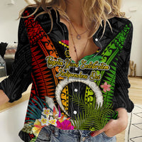 Vanuatu Independence Day Women Casual Shirt Tugeta Yumi Selebretem Indipendens Dei