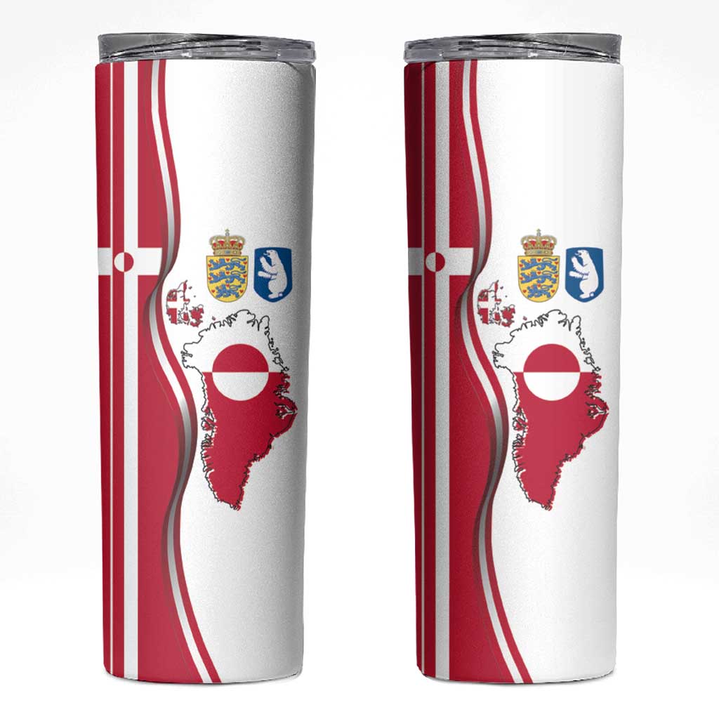 Greenland and Denmark Together Skinny Tumbler National Country Map and Flag Style