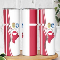 Greenland and Denmark Together Skinny Tumbler National Country Map and Flag Style