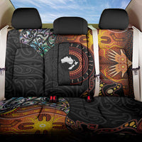 New Zealand and Australia Together Back Car Seat Cover Maori Tattoo Paua Shell mix Aboriginal Pattern LT03 One Size Black - Polynesian Pride