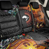 New Zealand and Australia Together Back Car Seat Cover Maori Tattoo Paua Shell mix Aboriginal Pattern LT03 - Polynesian Pride
