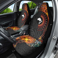 New Zealand and Australia Together Car Seat Cover Maori Tattoo Paua Shell mix Aboriginal Pattern LT03 - Polynesian Pride