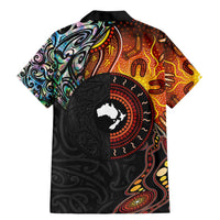 New Zealand and Australia Together Family Matching Mermaid Dress and Hawaiian Shirt Maori Tattoo Paua Shell mix Aboriginal Pattern