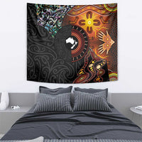 New Zealand and Australia Together Tapestry Maori Tattoo Paua Shell mix Aboriginal Pattern LT03 - Polynesian Pride