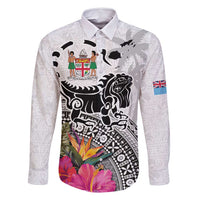 Fiji Iguana Family Matching Mermaid Dress and Hawaiian Shirt Tapa Tribal Tattoo and Hibiscus