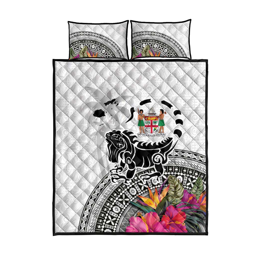 Fiji Iguana Quilt Bed Set Tapa Tribal Tattoo and Hibiscus LT03 - Polynesian Pride