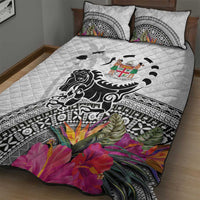 Fiji Iguana Quilt Bed Set Tapa Tribal Tattoo and Hibiscus LT03 - Polynesian Pride