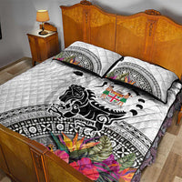 Fiji Iguana Quilt Bed Set Tapa Tribal Tattoo and Hibiscus LT03 - Polynesian Pride