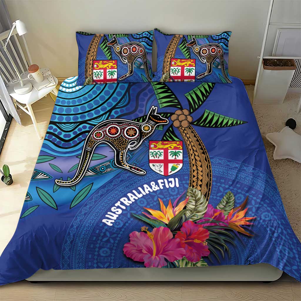 Fiji and Australia Together Bedding Set Aboriginal Kangaroo and Tapa Tribal Hibiscus LT03 - Polynesian Pride
