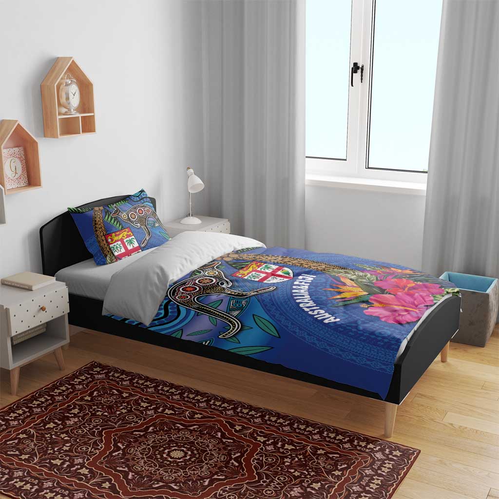 Fiji and Australia Together Bedding Set Aboriginal Kangaroo and Tapa Tribal Hibiscus LT03 - Polynesian Pride