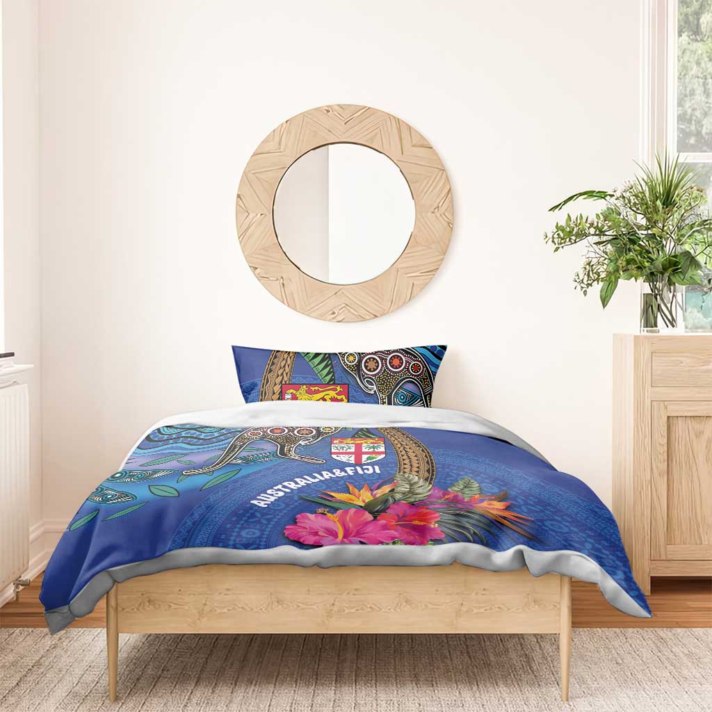 Fiji and Australia Together Bedding Set Aboriginal Kangaroo and Tapa Tribal Hibiscus LT03 - Polynesian Pride