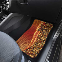 Samoan Pacific Tribal Flower Geometric Art Tattoos Car Mats Siapo Pattern Flame Sunset - Polynesian Pride