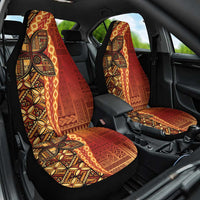 Samoan Pacific Tribal Flower Geometric Art Tattoos Car Seat Cover Siapo Pattern Flame Sunset - Polynesian Pride