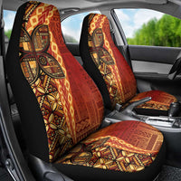 Samoan Pacific Tribal Flower Geometric Art Tattoos Car Seat Cover Siapo Pattern Flame Sunset - Polynesian Pride
