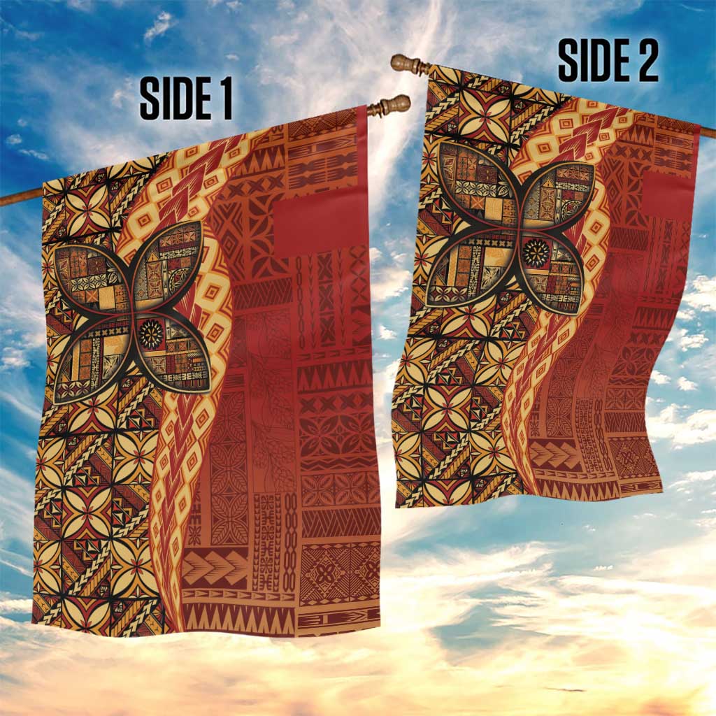 Samoan Pacific Tribal Flower Geometric Art Tattoos Garden Flag Siapo Pattern Flame Sunset LT03 - Polynesian Pride