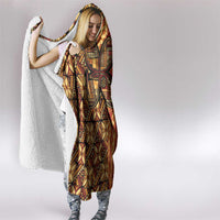 Samoan Pacific Tribal Flower Geometric Art Tattoos Hooded Blanket Siapo Pattern Flame Sunset LT03 - Polynesian Pride