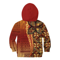 Samoan Pacific Tribal Flower Geometric Art Tattoos Kid Hoodie Siapo Pattern Flame Sunset LT03 - Polynesian Pride