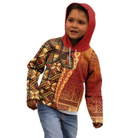 Samoan Pacific Tribal Flower Geometric Art Tattoos Kid Hoodie Siapo Pattern Flame Sunset LT03 - Polynesian Pride