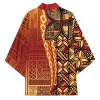 Samoan Pacific Tribal Flower Geometric Art Tattoos Kimono Siapo Pattern Flame Sunset - Polynesian Pride