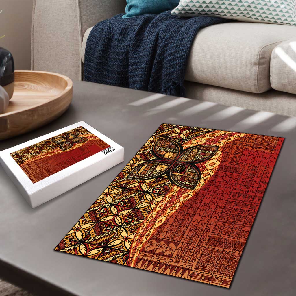 Samoan Pacific Tribal Flower Geometric Art Tattoos Puzzle Siapo Pattern Flame Sunset LT03 - Polynesian Pride