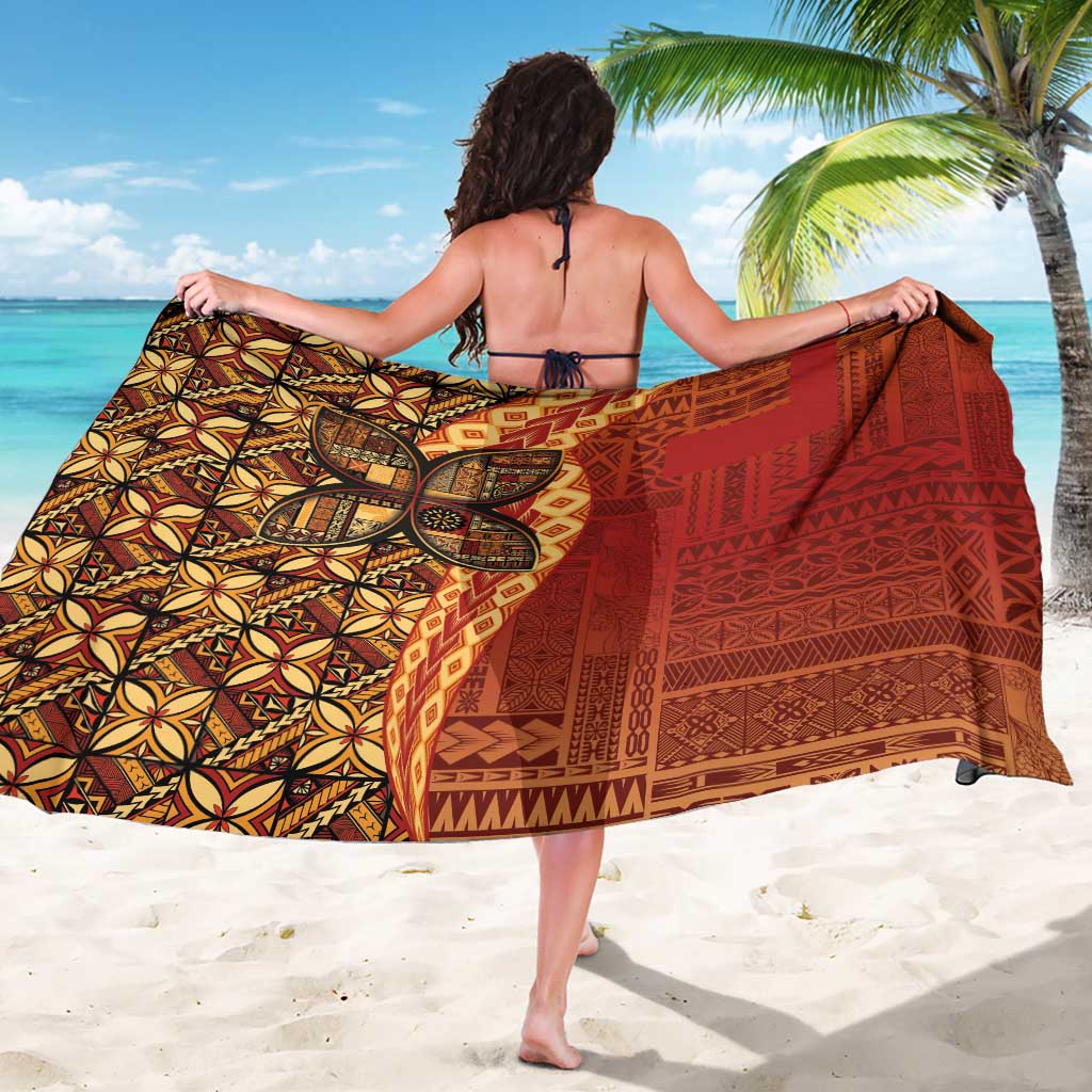 Samoan Pacific Tribal Flower Geometric Art Tattoos Sarong Siapo Pattern Flame Sunset - Polynesian Pride