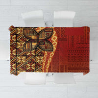 Samoan Pacific Tribal Flower Geometric Art Tattoos Tablecloth Siapo Pattern Flame Sunset - Polynesian Pride