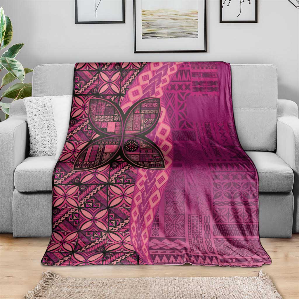 Samoan Pacific Tribal Flower Geometric Art Tattoos Blanket Siapo Pattern Romantic Rose - Polynesian Pride