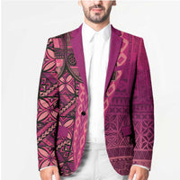 Samoan Pacific Tribal Flower Geometric Art Tattoos Blazer Siapo Pattern Romantic Rose - Polynesian Pride
