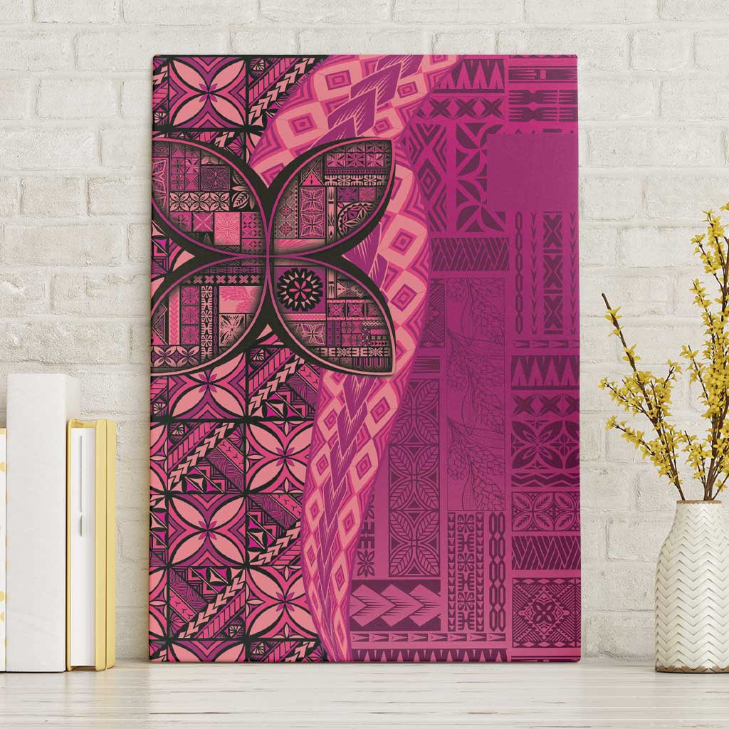 Samoan Pacific Tribal Flower Geometric Art Tattoos Canvas Wall Art Siapo Pattern Romantic Rose - Polynesian Pride