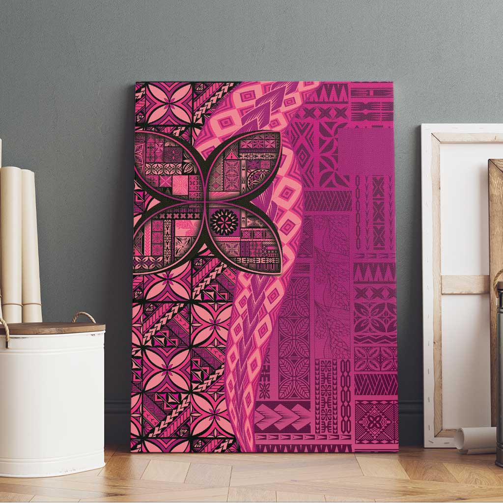 Samoan Pacific Tribal Flower Geometric Art Tattoos Canvas Wall Art Siapo Pattern Romantic Rose - Polynesian Pride