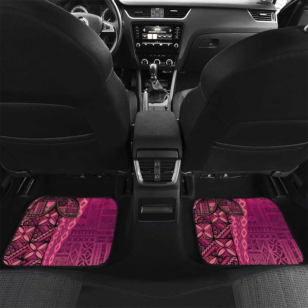 Samoan Pacific Tribal Flower Geometric Art Tattoos Car Mats Siapo Pattern Romantic Rose - Polynesian Pride