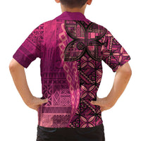 Samoan Pacific Tribal Flower Geometric Art Tattoos Family Matching Puletasi and Hawaiian Shirt Siapo Pattern Romantic Rose - Polynesian Pride