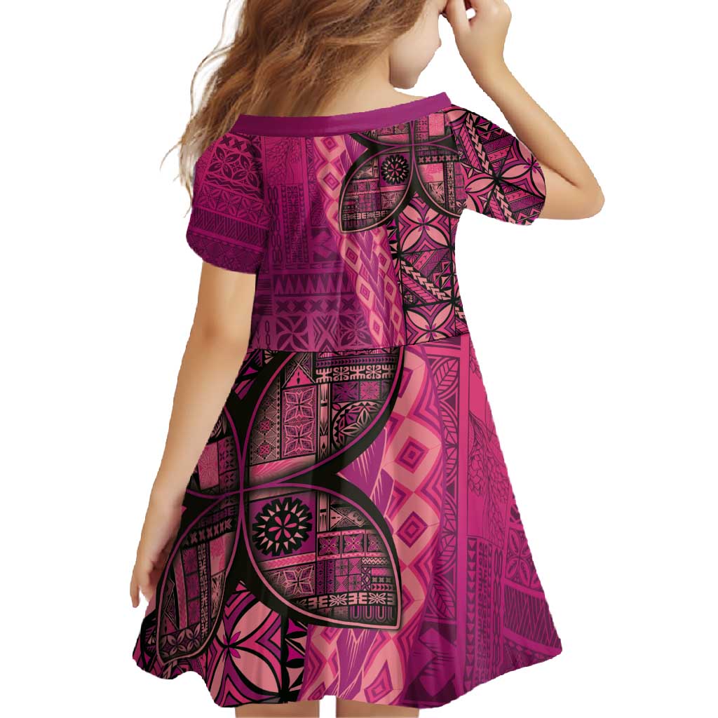 Samoan Pacific Tribal Flower Geometric Art Tattoos Family Matching Tank Maxi Dress and Hawaiian Shirt Siapo Pattern Romantic Rose - Polynesian Pride