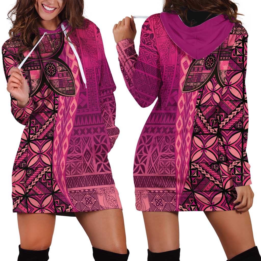 Samoan Pacific Tribal Flower Geometric Art Tattoos Hoodie Dress Siapo Pattern Romantic Rose - Polynesian Pride