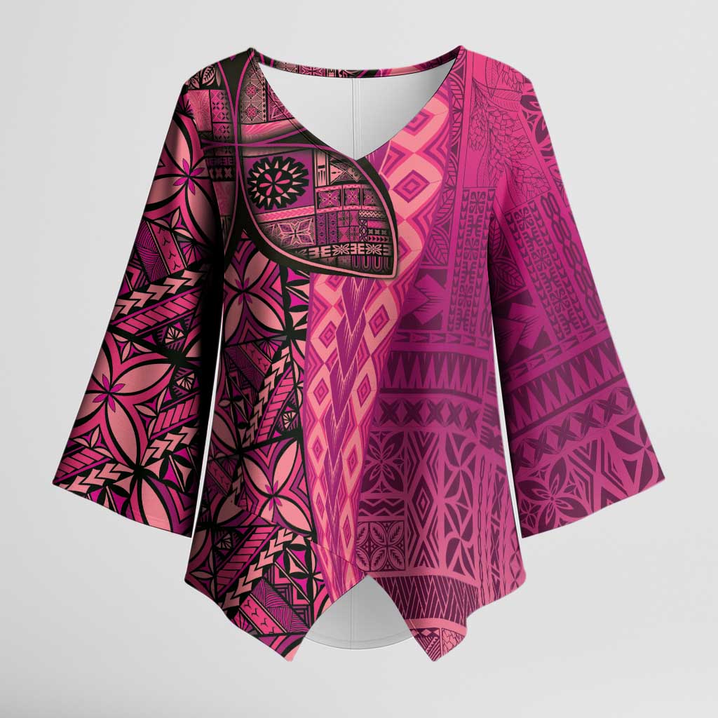 Samoan Pacific Tribal Flower Geometric Art Tattoos Kimono Sleeve Blouse Siapo Pattern Romantic Rose - Polynesian Pride