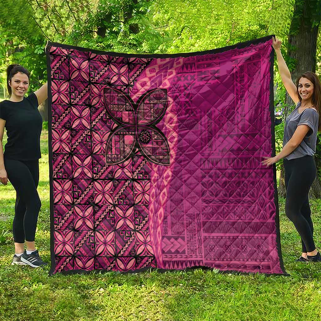 Samoan Pacific Tribal Flower Geometric Art Tattoos Quilt Siapo Pattern Romantic Rose - Polynesian Pride