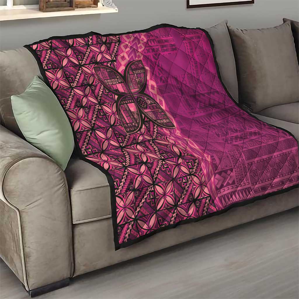 Samoan Pacific Tribal Flower Geometric Art Tattoos Quilt Siapo Pattern Romantic Rose - Polynesian Pride