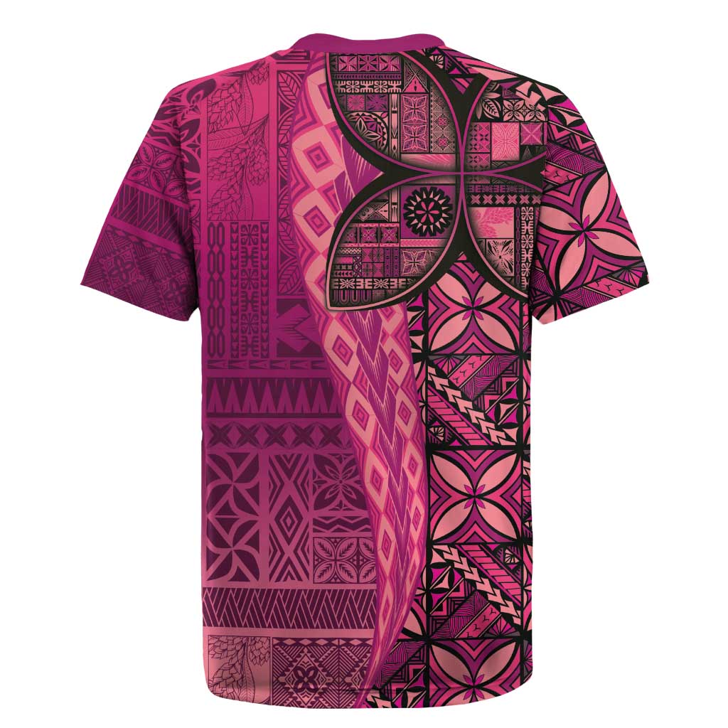Samoan Pacific Tribal Flower Geometric Art Tattoos Rugby Jersey Siapo Pattern Romantic Rose - Polynesian Pride