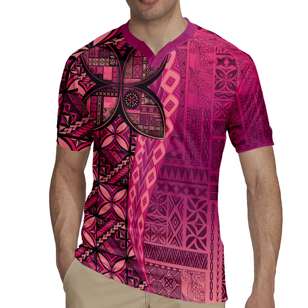 Samoan Pacific Tribal Flower Geometric Art Tattoos Rugby Jersey Siapo Pattern Romantic Rose - Polynesian Pride