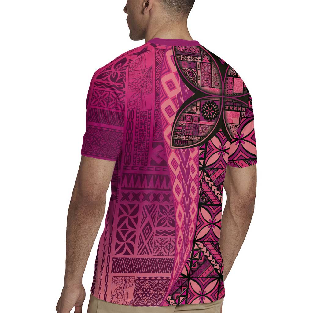 Samoan Pacific Tribal Flower Geometric Art Tattoos Rugby Jersey Siapo Pattern Romantic Rose - Polynesian Pride