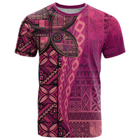 Samoan Pacific Tribal Flower Geometric Art Tattoos T Shirt Siapo Pattern Romantic Rose LT03 Pink - Polynesian Pride