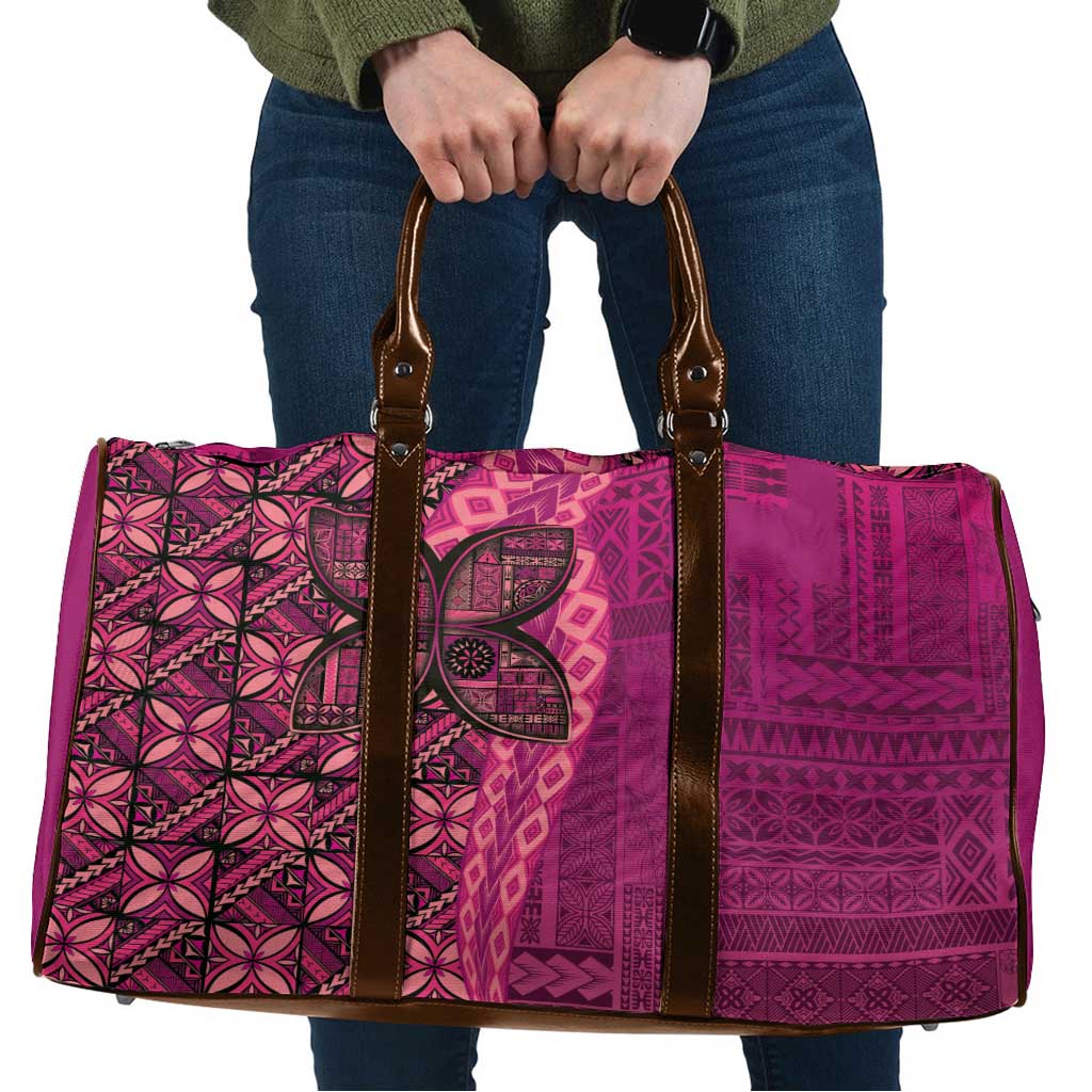 Samoan Pacific Tribal Flower Geometric Art Tattoos Travel Bag Siapo Pattern Romantic Rose - Polynesian Pride