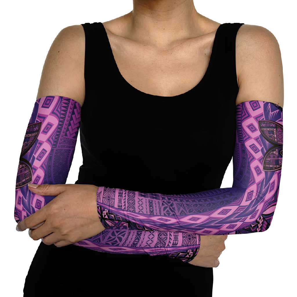 Samoan Pacific Tribal Flower Geometric Art Tattoos Arm Sleeves Siapo Pattern Purple Haze - Polynesian Pride