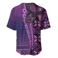 Samoan Pacific Tribal Flower Geometric Art Tattoos Baseball Jersey Siapo Pattern Purple Haze - Polynesian Pride