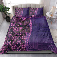 Samoan Pacific Tribal Flower Geometric Art Tattoos Bedding Set Siapo Pattern Purple Haze - Polynesian Pride