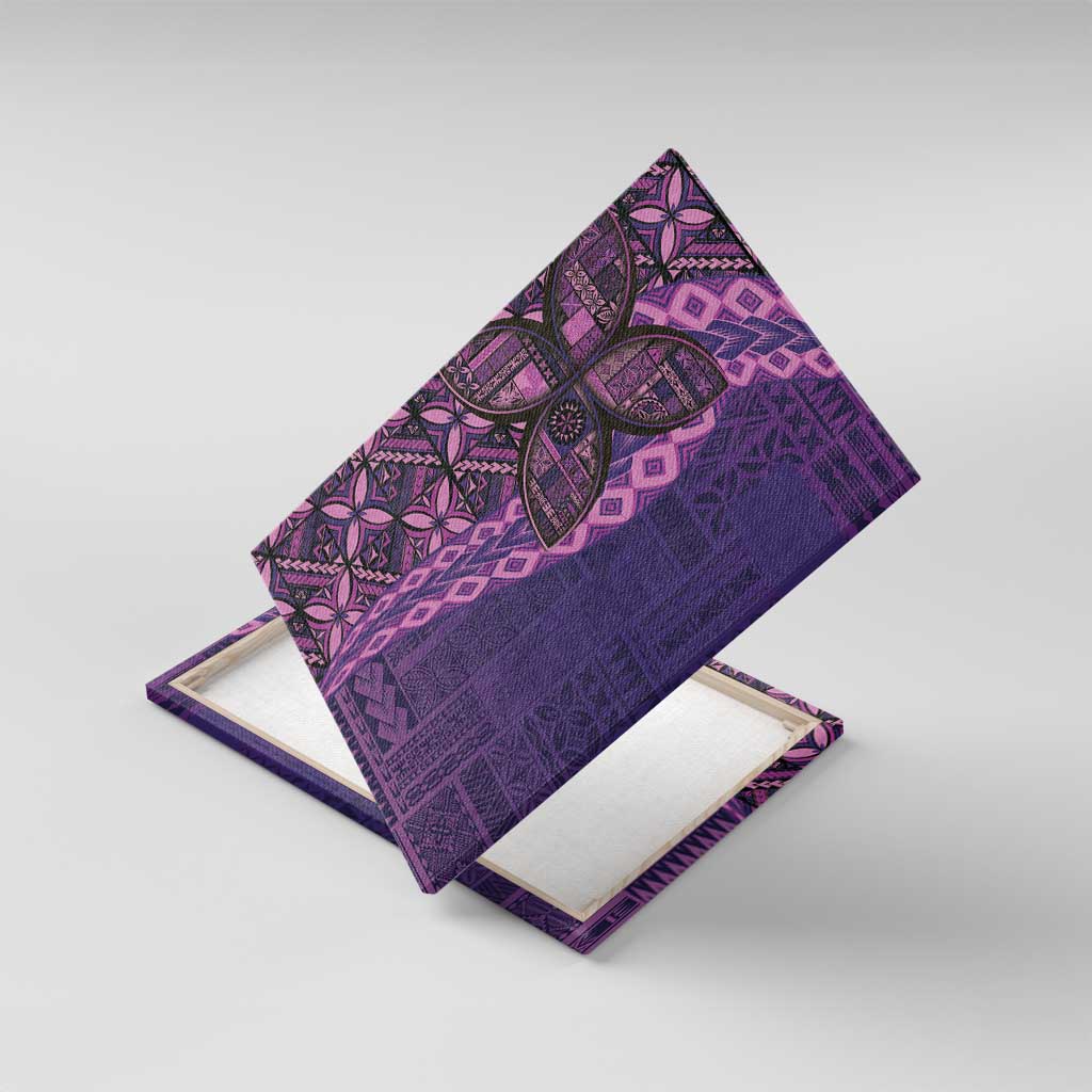 Samoan Pacific Tribal Flower Geometric Art Tattoos Canvas Wall Art Siapo Pattern Purple Haze - Polynesian Pride